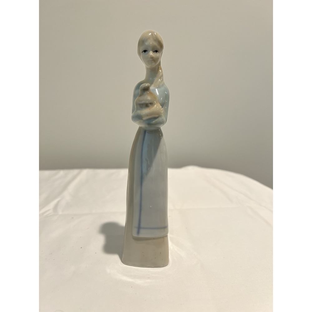 Glossy Ceramic Girl with Pottery‎ Figurine